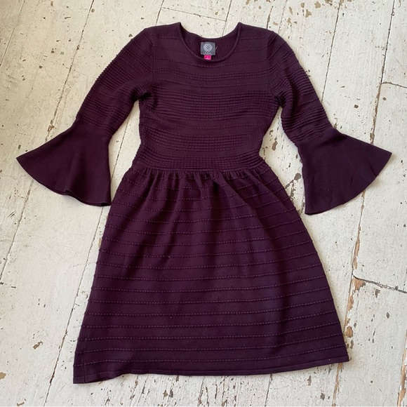 Vince Camuto Knit Textured BoHo Sweater Mini Dress - Picture 7 of 14